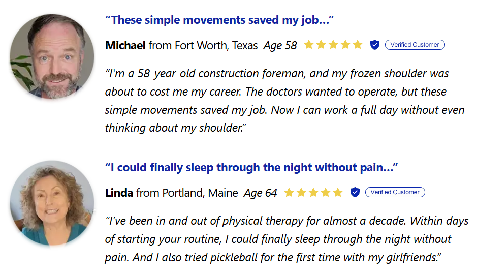 Ageless Shoulders Program Customer Reviews